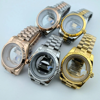 Dvojitý kalendárny bezel pre hodinky, kompatibilný s pohonom 8285, remienok z nehrdzavejúcej ocele