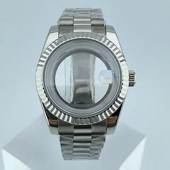 Dvojitý kalendárny bezel pre hodinky, kompatibilný s pohonom 8285, remienok z nehrdzavejúcej ocele