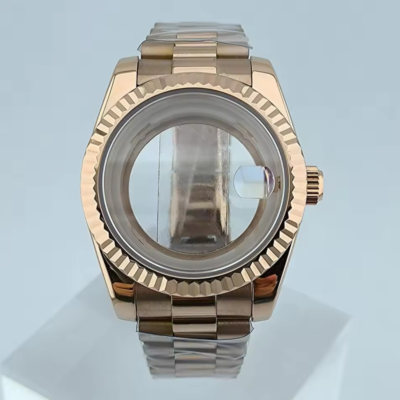 Dvojitý kalendárny bezel pre hodinky, kompatibilný s pohonom 8285, remienok z nehrdzavejúcej ocele