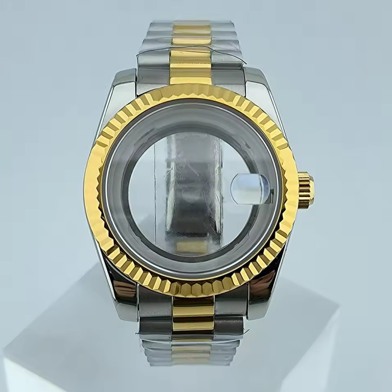 Dvojitý kalendárny bezel pre hodinky, kompatibilný s pohonom 8285, remienok z nehrdzavejúcej ocele