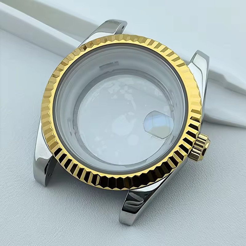 Dvojitý kalendárny bezel pre hodinky, kompatibilný s pohonom 8285, remienok z nehrdzavejúcej ocele