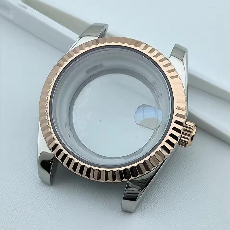 Dvojitý kalendárny bezel pre hodinky, kompatibilný s pohonom 8285, remienok z nehrdzavejúcej ocele