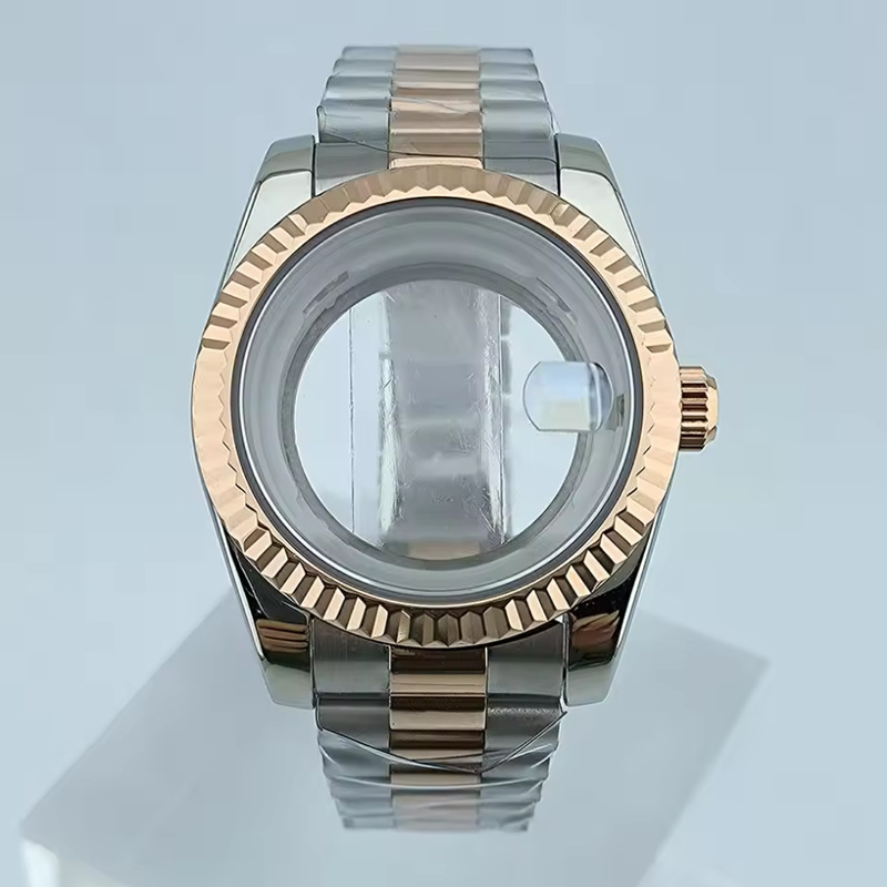 Dvojitý kalendárny bezel pre hodinky, kompatibilný s pohonom 8285, remienok z nehrdzavejúcej ocele