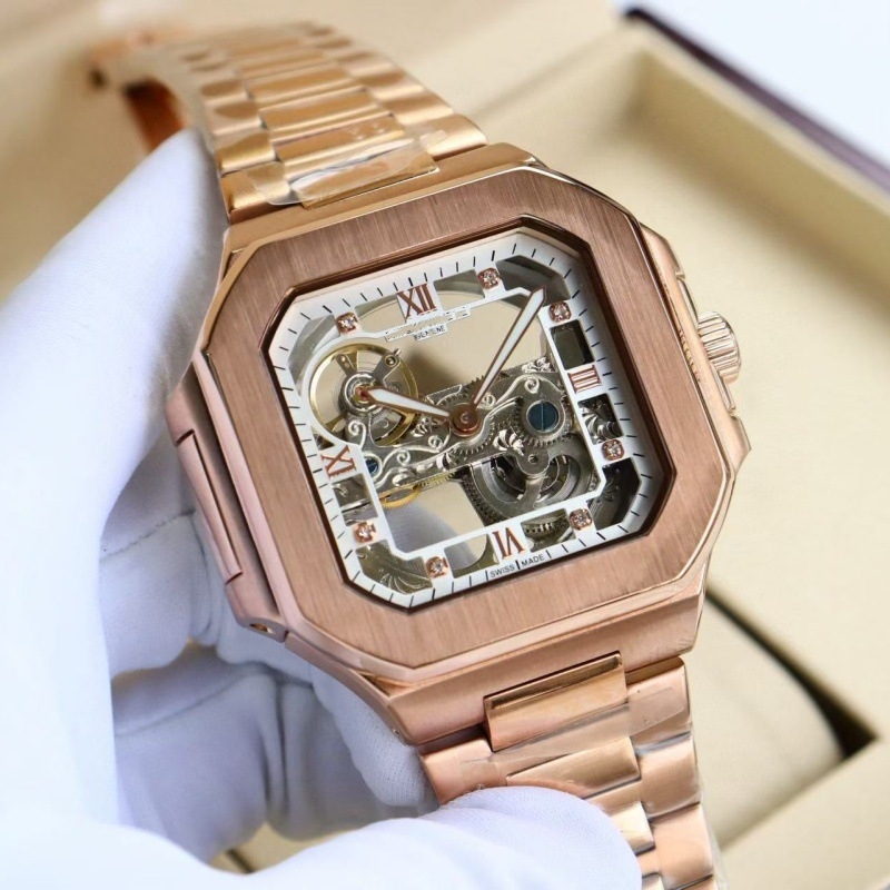 Mehanički sat s tourbillonom, Seagull 2663 mehanizam, 24-satni indikator, prozorno stražnje staklo