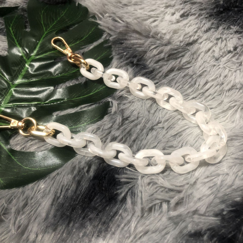 Mini šik crno-bijela akrilna lančić za torbu s naramenicom, dekorativni akrilni lanac za telefon, europsko-američki stil