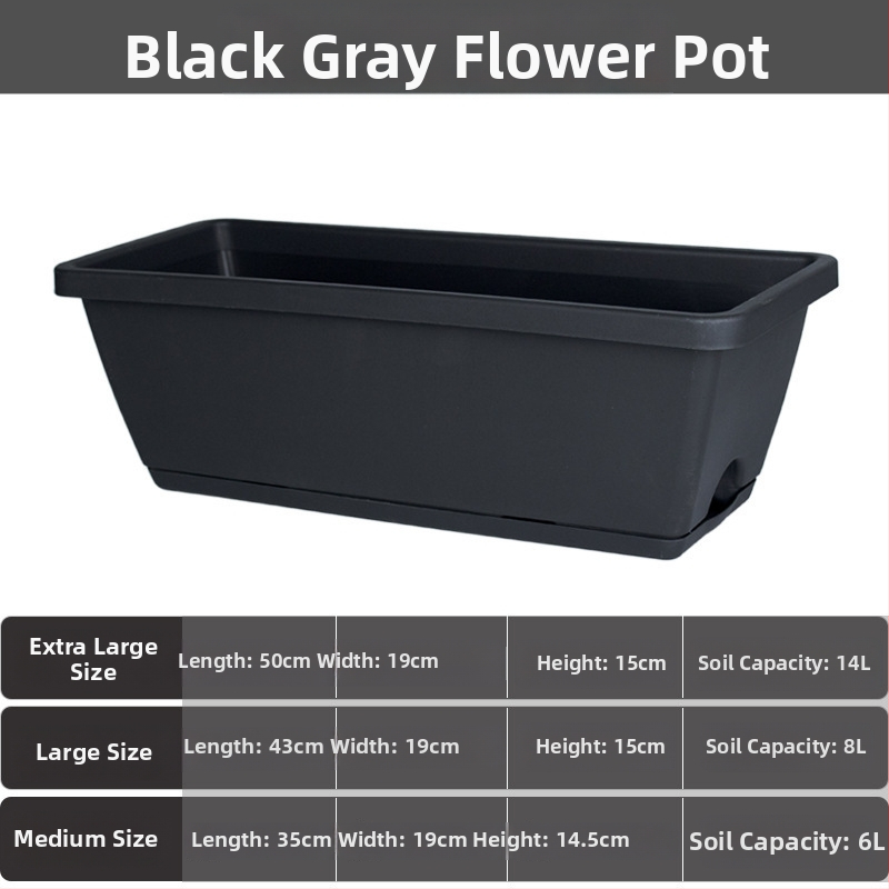 Ghiveci de flori din plastic, dreptunghiular, pentru podea, în stil nordic, pentru grădinărit la domiciliu.