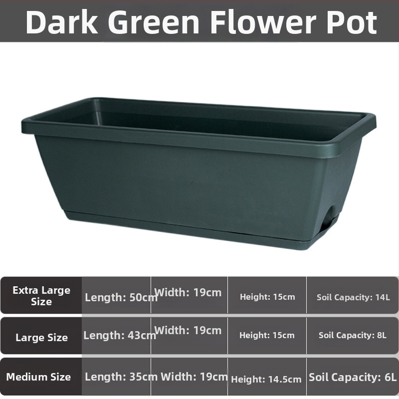 Ghiveci de flori din plastic, dreptunghiular, pentru podea, în stil nordic, pentru grădinărit la domiciliu.
