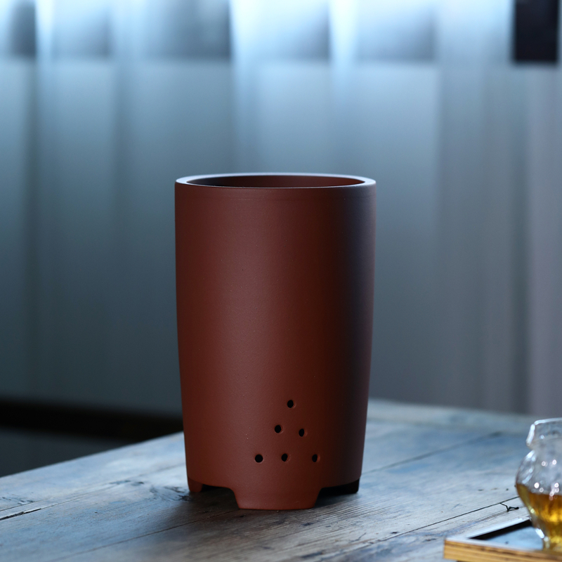 Ghiveci ceramic pentru orhidee, cu design respirabil, lucrat manual, potrivit pentru birou sau podea, stil clasic.