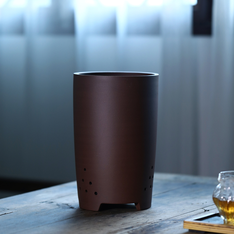 Ghiveci ceramic pentru orhidee, cu design respirabil, lucrat manual, potrivit pentru birou sau podea, stil clasic.