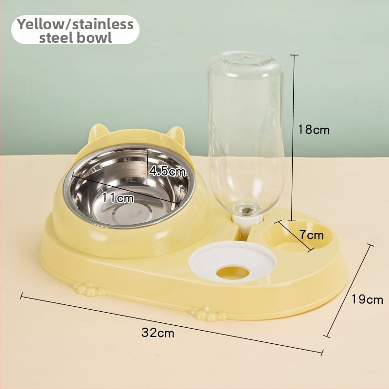 Котешка двойна купа с автоматично подаване на вода – пластмаса, CUUKIEE