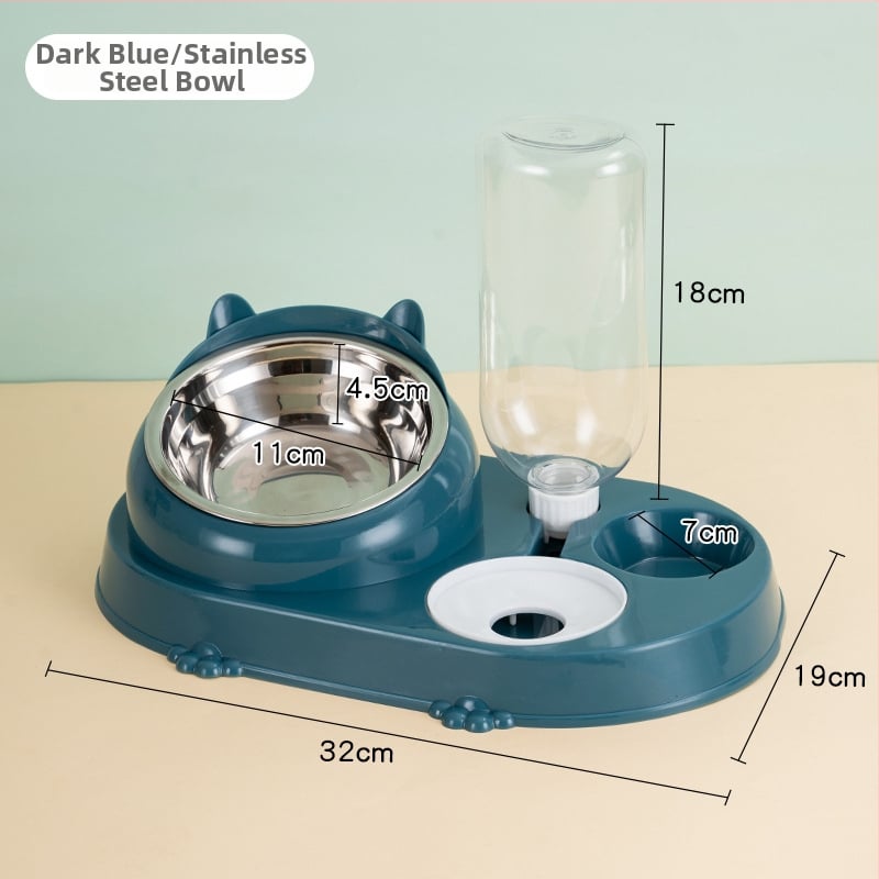 Котешка двойна купа с автоматично подаване на вода – пластмаса, CUUKIEE