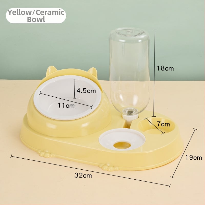 Котешка двойна купа с автоматично подаване на вода – пластмаса, CUUKIEE