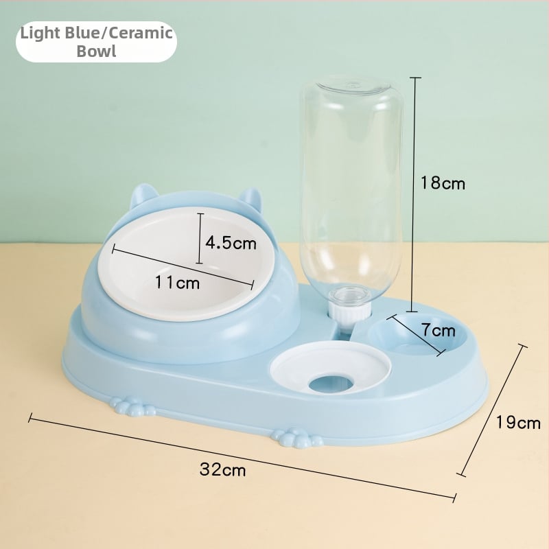 Котешка двойна купа с автоматично подаване на вода – пластмаса, CUUKIEE