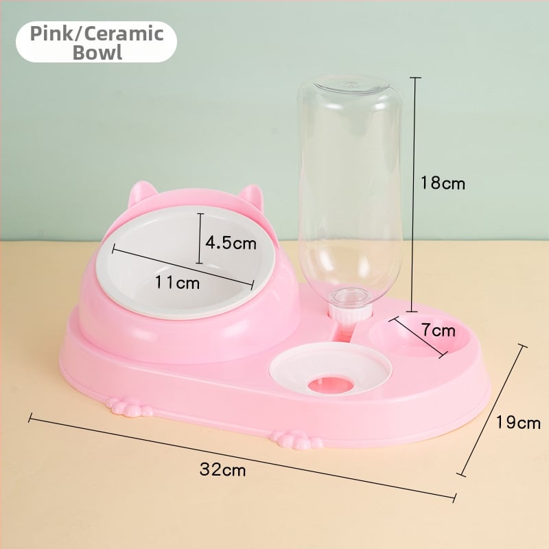 Котешка двойна купа с автоматично подаване на вода – пластмаса, CUUKIEE