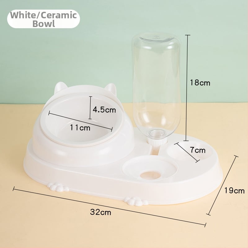 Котешка двойна купа с автоматично подаване на вода – пластмаса, CUUKIEE