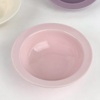 Керамична котешка купичка с форма на летящ диск и защита на ръба за хранене