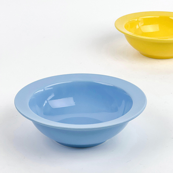 Керамична котешка купичка с форма на летящ диск и защита на ръба за хранене