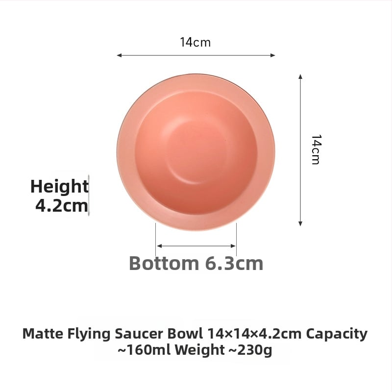 Керамична котешка купичка с форма на летящ диск и защита на ръба за хранене