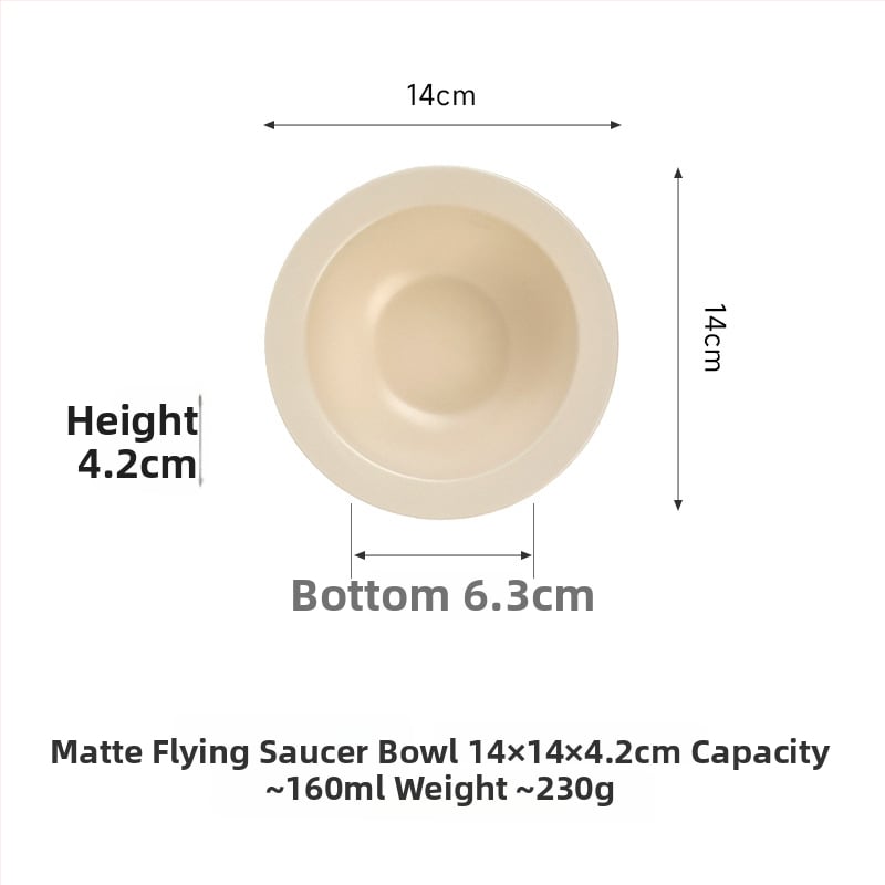 Керамична котешка купичка с форма на летящ диск и защита на ръба за хранене
