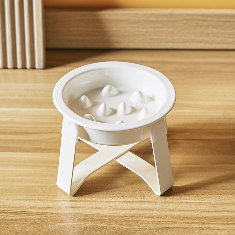 Keramikas kaķu lēnas barošanas bļoda — pret aizrīšanos, viegli tīrāma, atsevišķs dizains