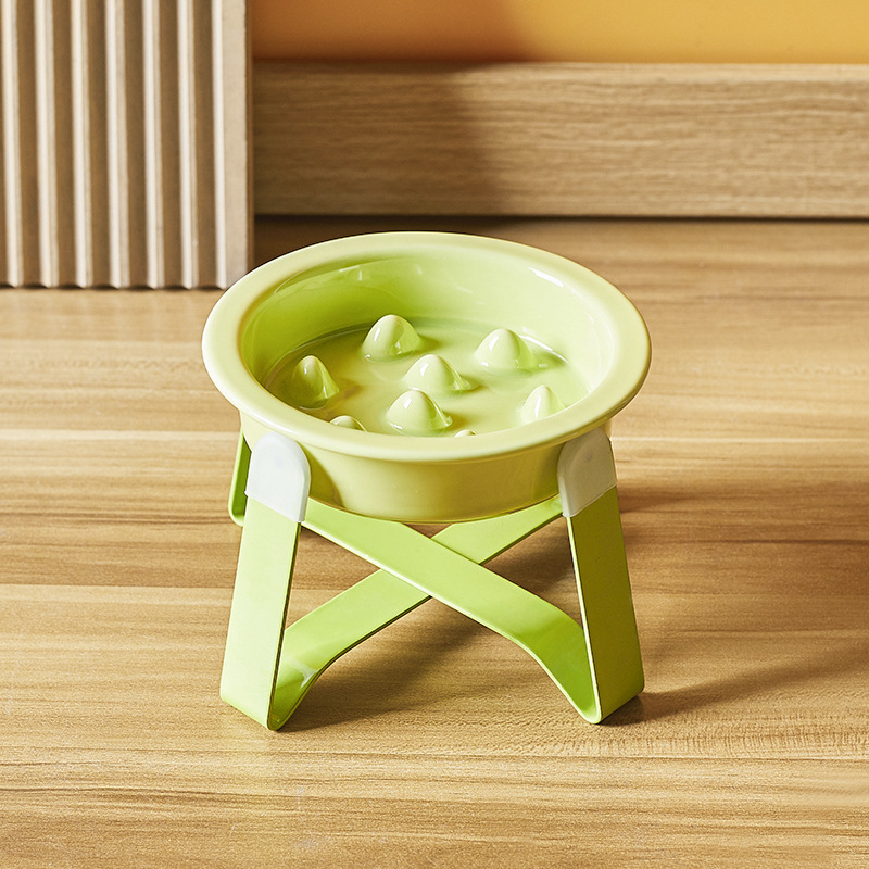 Keramikas kaķu lēnas barošanas bļoda — pret aizrīšanos, viegli tīrāma, atsevišķs dizains