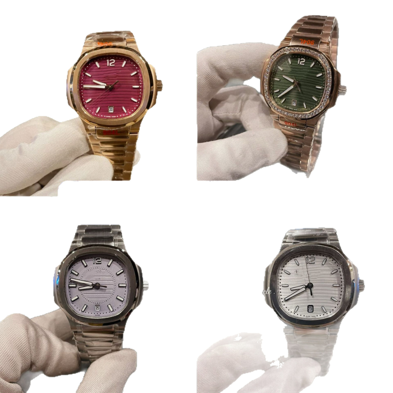 Nautilus stila gradientais kvadrātas sieviešu kvarca pulkstenis, Swiss ETA kustība, 30M ūdensizturība, safīra stikls, nerūsējošā tērauda siksniņa