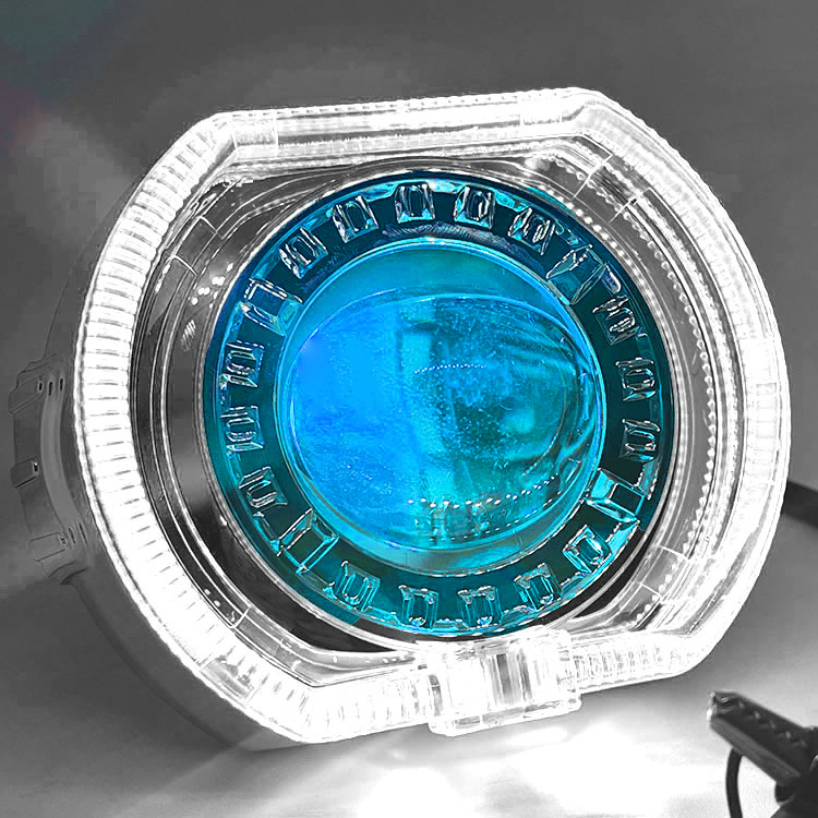 Devil Eye LED priekinis žibintas motociklui su integruota lęšiu, IP68, 25W, 9-60V, 3000 lm