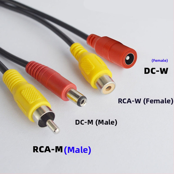Aviācijas savienojošais vads AV skaņai uz RCA un DC – ABS korpuss, 12V, 40 g