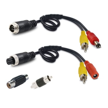 Aviācijas savienojošais vads AV skaņai uz RCA un DC – ABS korpuss, 12V, 40 g