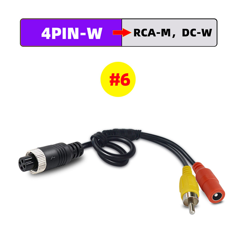 Aviācijas savienojošais vads AV skaņai uz RCA un DC – ABS korpuss, 12V, 40 g