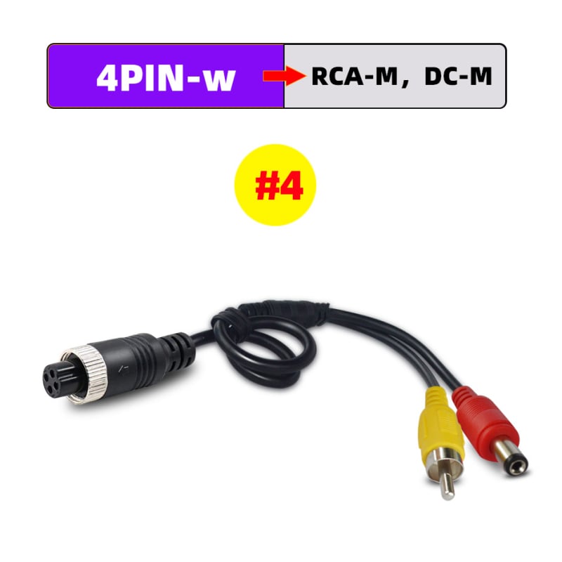 Aviācijas savienojošais vads AV skaņai uz RCA un DC – ABS korpuss, 12V, 40 g