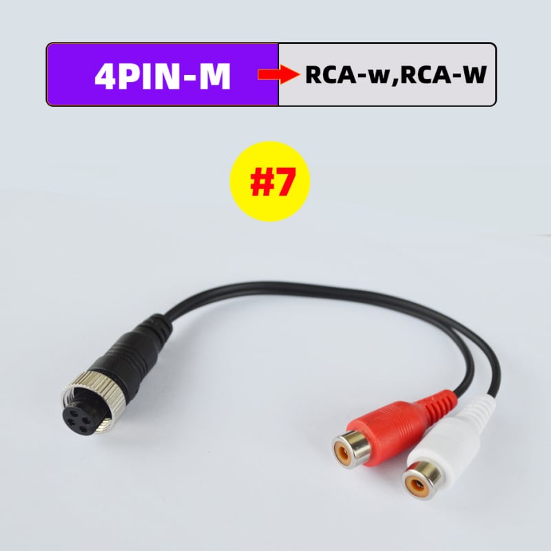 Aviācijas savienojošais vads AV skaņai uz RCA un DC – ABS korpuss, 12V, 40 g