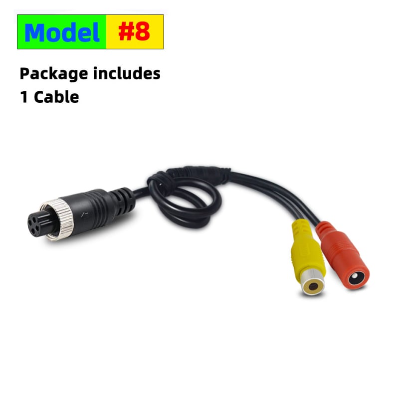 Aviācijas savienojošais vads AV skaņai uz RCA un DC – ABS korpuss, 12V, 40 g