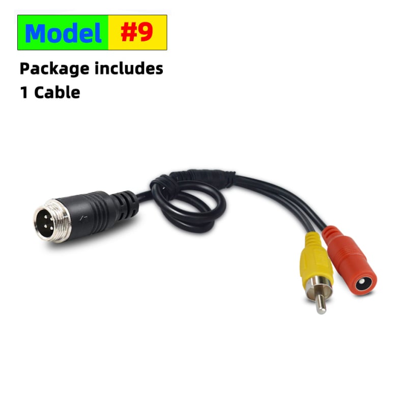 Aviācijas savienojošais vads AV skaņai uz RCA un DC – ABS korpuss, 12V, 40 g