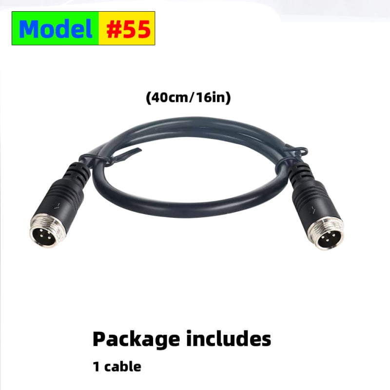 Aviācijas savienojošais vads AV skaņai uz RCA un DC – ABS korpuss, 12V, 40 g