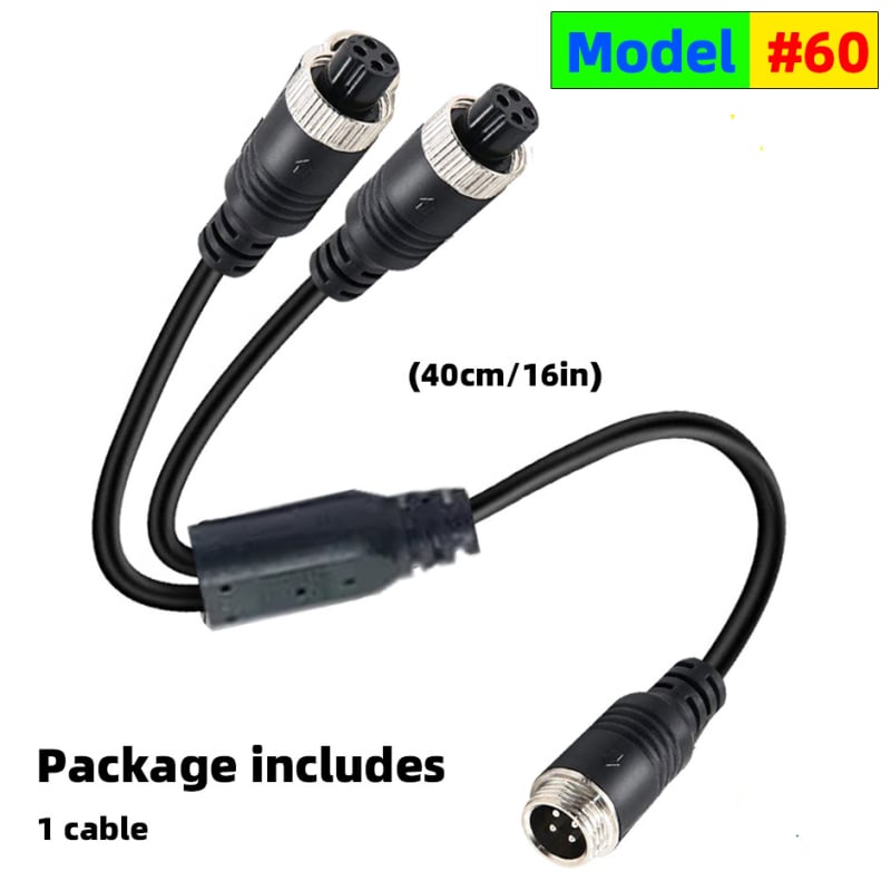 Aviācijas savienojošais vads AV skaņai uz RCA un DC – ABS korpuss, 12V, 40 g