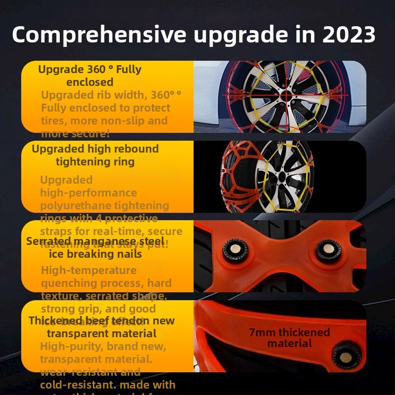 Chi Weng Visapusianti Beef Tendon Anti-Skid Grandinė Automobiliams, SUV ir Visureigiams — Oxford tipas, Žemas Triukšmas, Saugi Padangoms