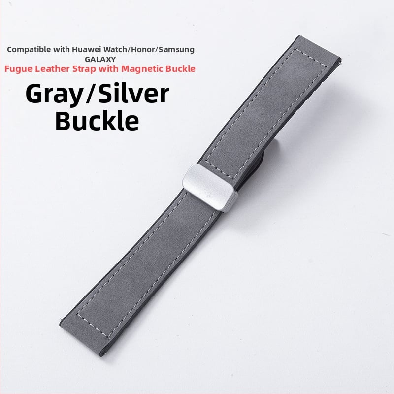 Crazy Horse ādas viedpulksteņa siksna ar magnētisku salokāmu sprādzi, saderīga ar Samsung Watch un Huawei GT3