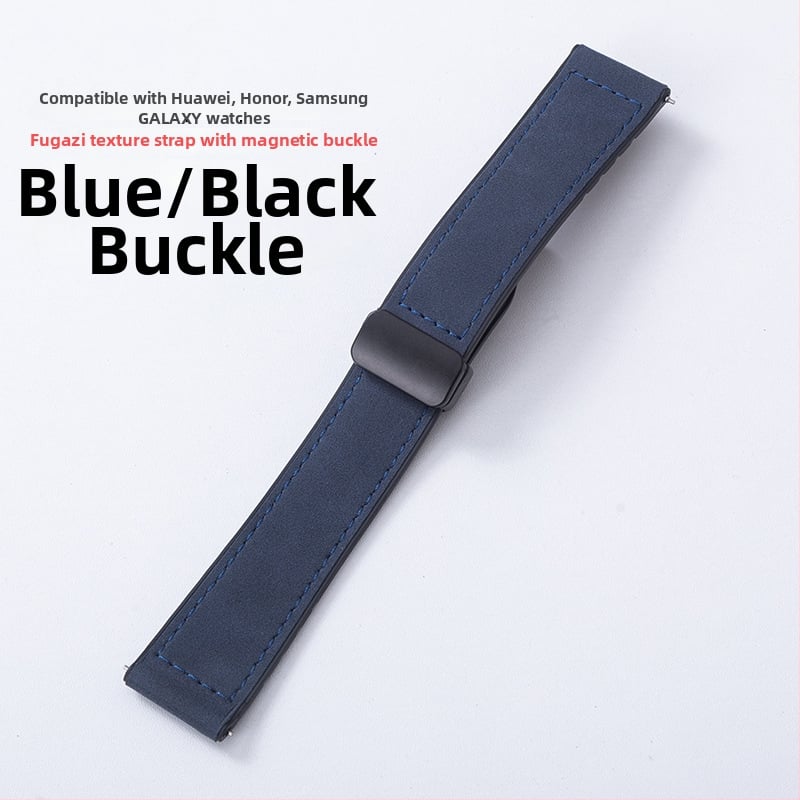 Crazy Horse ādas viedpulksteņa siksna ar magnētisku salokāmu sprādzi, saderīga ar Samsung Watch un Huawei GT3