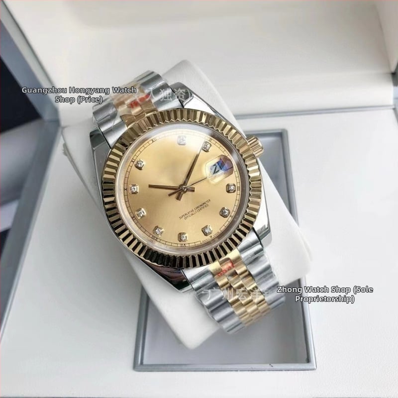 Daiska Vīriešu pilnībā automātiska mehāniskā pulkstenis ar nerūsējoša tērauda korpusu un tērauda siksnu, kalibrs 2813, skrūvējama krona