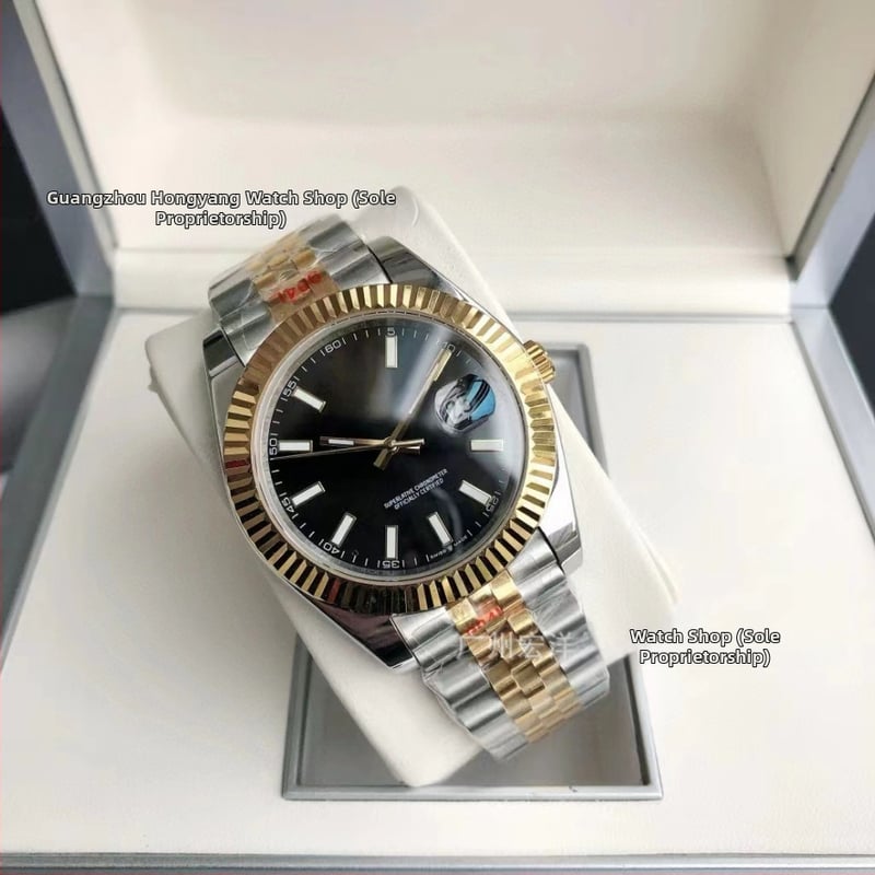 Daiska Vīriešu pilnībā automātiska mehāniskā pulkstenis ar nerūsējoša tērauda korpusu un tērauda siksnu, kalibrs 2813, skrūvējama krona