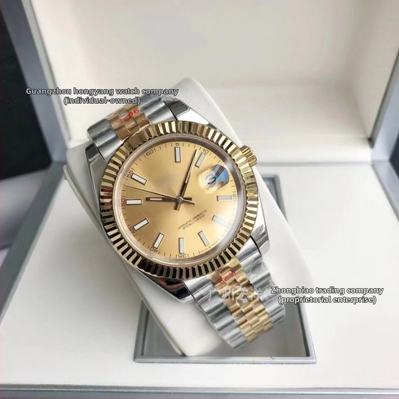 Daiska Vīriešu pilnībā automātiska mehāniskā pulkstenis ar nerūsējoša tērauda korpusu un tērauda siksnu, kalibrs 2813, skrūvējama krona