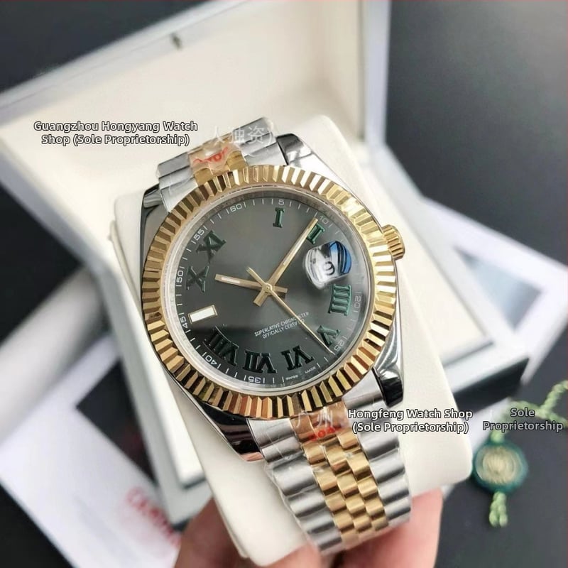 Daiska Vīriešu pilnībā automātiska mehāniskā pulkstenis ar nerūsējoša tērauda korpusu un tērauda siksnu, kalibrs 2813, skrūvējama krona