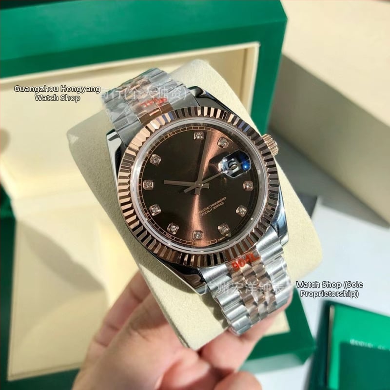 Daiska Vīriešu pilnībā automātiska mehāniskā pulkstenis ar nerūsējoša tērauda korpusu un tērauda siksnu, kalibrs 2813, skrūvējama krona