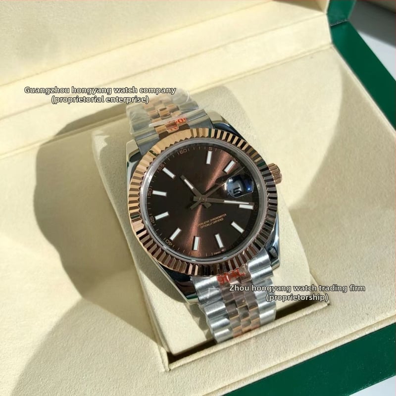 Daiska Vīriešu pilnībā automātiska mehāniskā pulkstenis ar nerūsējoša tērauda korpusu un tērauda siksnu, kalibrs 2813, skrūvējama krona