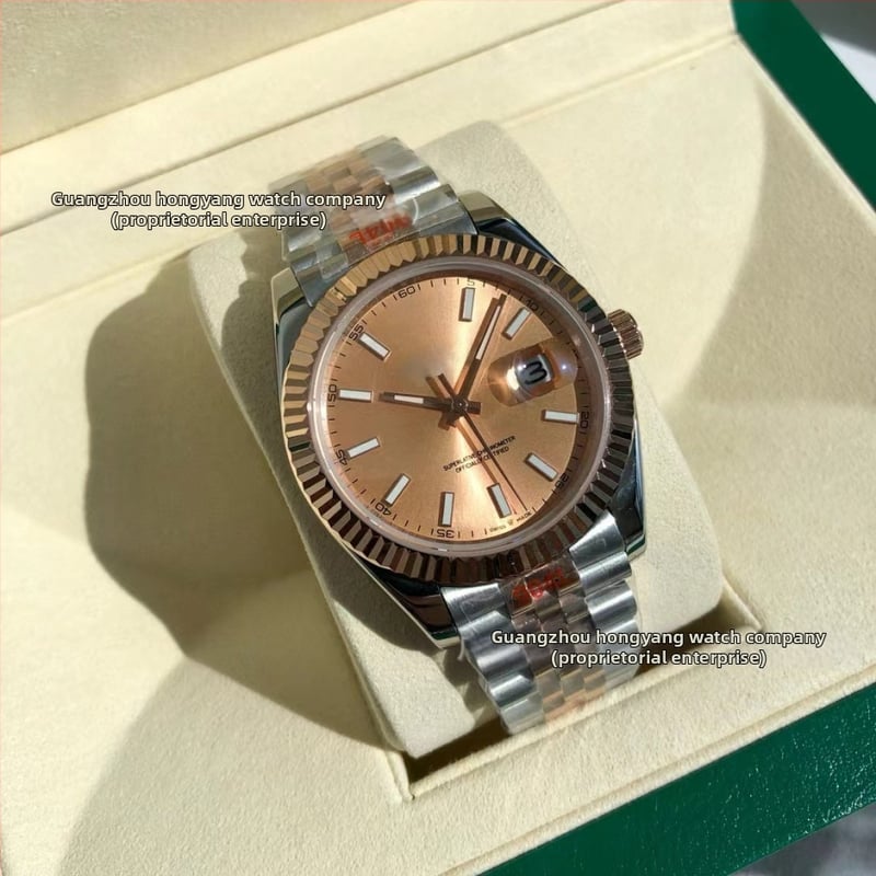 Daiska Vīriešu pilnībā automātiska mehāniskā pulkstenis ar nerūsējoša tērauda korpusu un tērauda siksnu, kalibrs 2813, skrūvējama krona