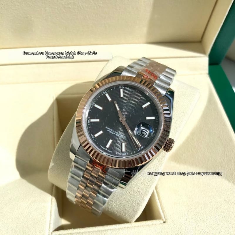 Daiska Vīriešu pilnībā automātiska mehāniskā pulkstenis ar nerūsējoša tērauda korpusu un tērauda siksnu, kalibrs 2813, skrūvējama krona