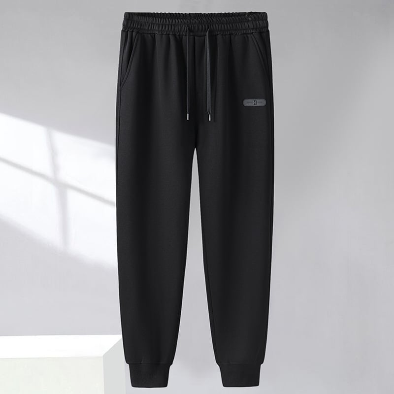 Vīriešu rudens plus izmēra divdaļīgs komplekts: brīvas bikses, kapucēta vestes bez piedurknēm un bez piedurknēm kardigāns, kokvilnas-poliestera materiāls