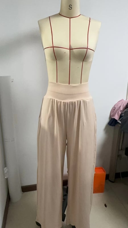 Moteriški platūs keliai jogai ir bėgiojimui, poliesterio-elastano pluošto mišinys (70-80% poliesterio), vidurio aukščio liemuo, kasdienės kelnės, Japonijos ir Korėjos Leisure stilius, 2023 m. pavasaris