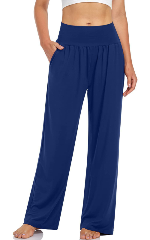 Moteriški platūs keliai jogai ir bėgiojimui, poliesterio-elastano pluošto mišinys (70-80% poliesterio), vidurio aukščio liemuo, kasdienės kelnės, Japonijos ir Korėjos Leisure stilius, 2023 m. pavasaris